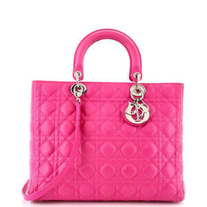 Christian Dior Large Lady Dior Bag Cannage Quilt Lambskin